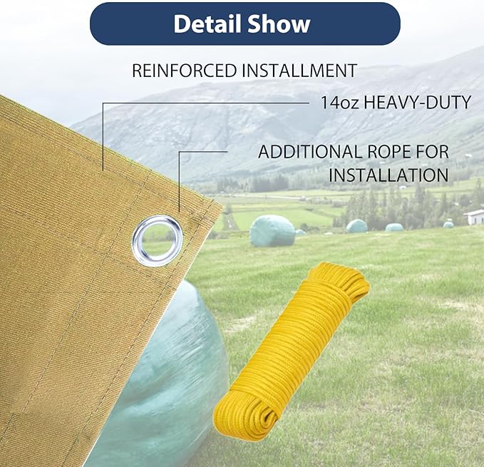 16’x20’ Canvas Tarps Heavy Duty Waterproof Tarpaulins with Aluminum Grommets,UV Resistant, 22Mil Multipurpose Drop Cloth, 14oz Cover Sheet for Outdoor and Indoor Use with Ropes Yellow