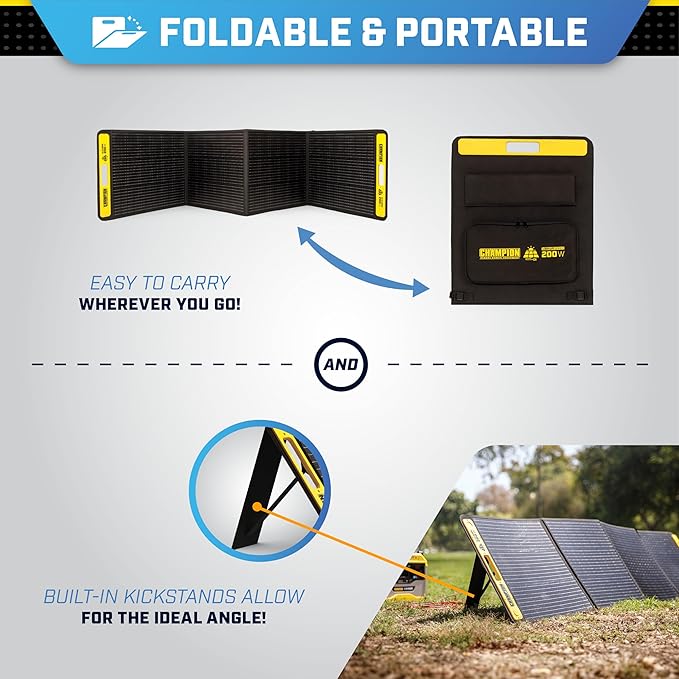 Champion Power Equipment 998-Wh Portable Solar Power Station and Two 200-Watt Solar Panels