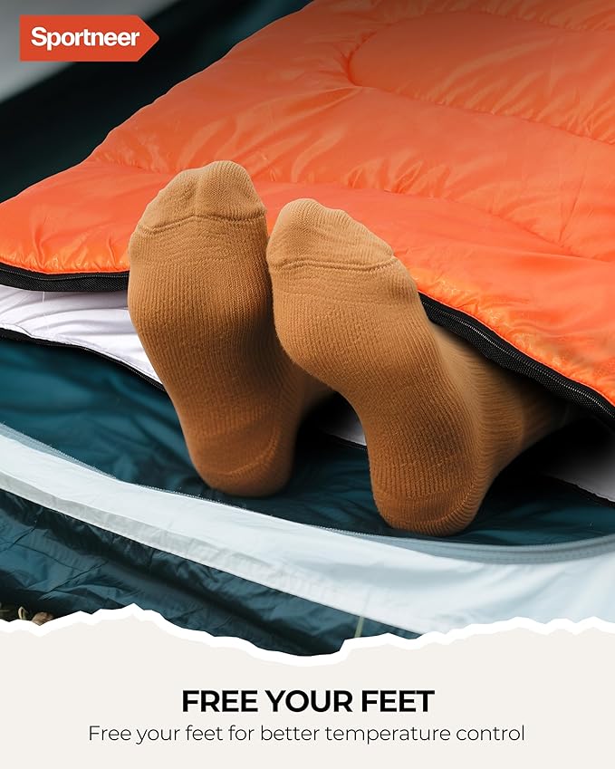 Sportneer Sleeping Bags for Adults, Warm & Cold Weather Sleeping Bag for Adults Kids Boys Girls - Lightweight Compact Camping Gear Equipment, Traveling, Backpacking, Hiking
