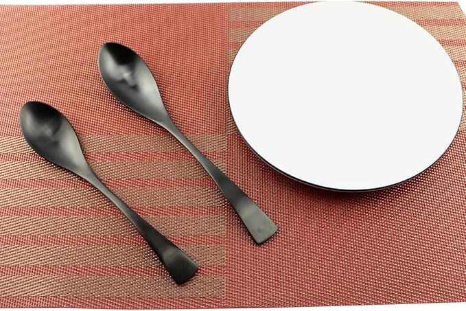 24-Piece Flatware Set,Extra Thick Heavy Duty - 18/10 Stainless Steel Cutlery Sets,High Matte Black Finish Silverware Flatware Sets Service for 4,Use for Home,Kitchen Utensil Sets
