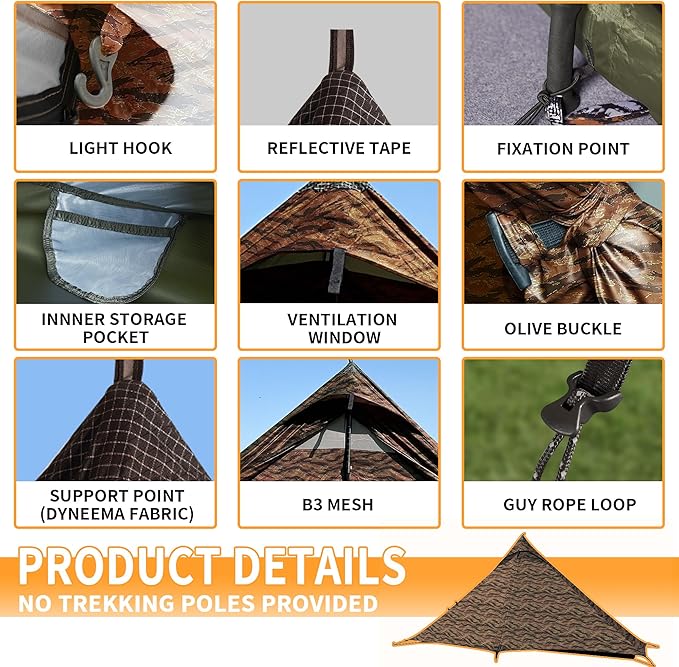 Camping Tent, Easy Setup, 1-2-8-10 Person Waterproof and Portable Tent for Camping Hiking Outdoor