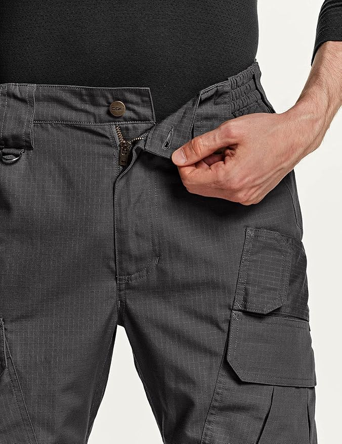 CQR Men's Tactical Pants, Water Resistant Ripstop Cargo Pants, Lightweight EDC Work Hiking Pants, Outdoor Apparel