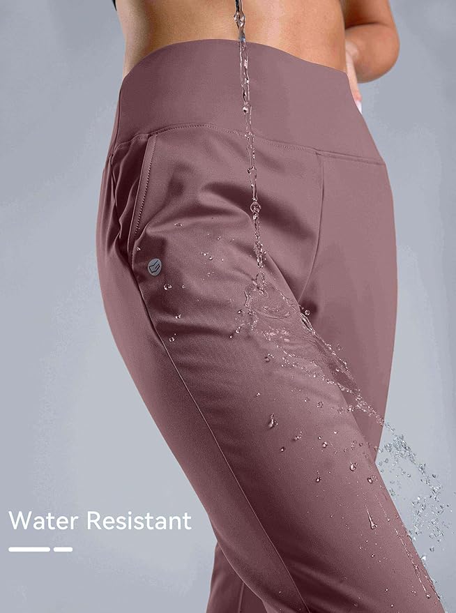G Gradual Women's Fleece Lined Joggers High Waisted Water Resistant Thermal Hiking Pants Cold Weather Sweatpants with Pockets