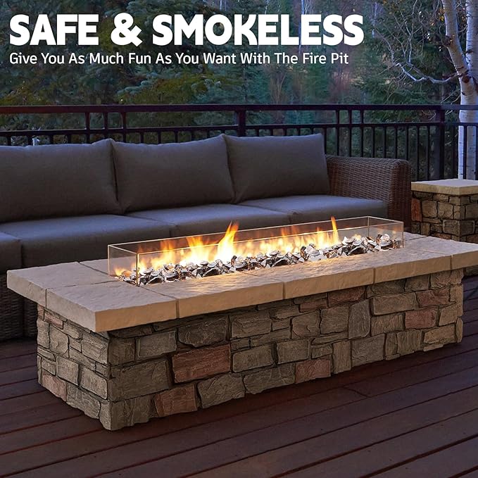 20 Pounds Fire Pit Glass, Copper Reflective Tempered Glass Rocks, High Luster, Fit for Natural and Propane Fire Pit Table, Fireplace and Landscaping