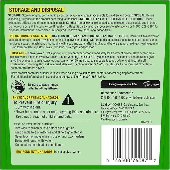 OFF! Backyard Mosquito Repellent Lamp Refills, Contains two Candle Diffuser Refills, (Pack of 2)