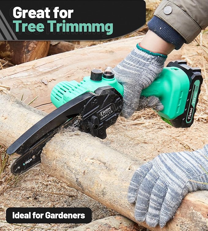 Tietoc Mini Chainsaw 6 Inch Cordless, Portable Electric Chain Saw Small Handheld Battery Powered Super Saws, Tools for Household & Garden, Gifts for Men Dad Husband Fathers Him Her Women Mom 2025