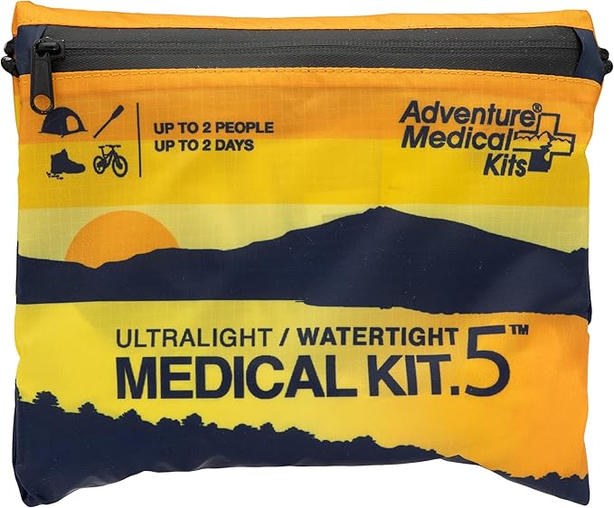 Adventure Medical Kit Ultralight/Watertight Medical Kit .5 - Up to 2 People, Up to 2 Days - Includes Bandages, Blister Essentials & More - Perfect for Hiking, Biking & Climbing