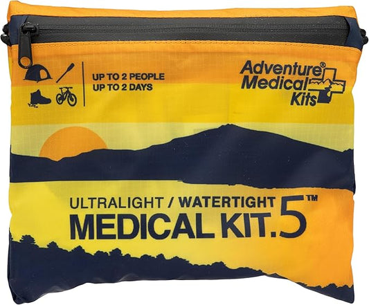 Adventure Medical Kit Ultralight/Watertight Medical Kit .5 - Up to 2 People, Up to 2 Days - Includes Bandages, Blister Essentials & More - Perfect for Hiking, Biking & Climbing