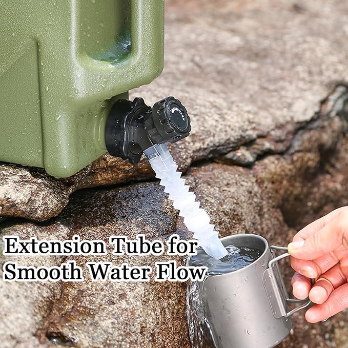 3.2 gallon Camping Water Container with Spigot, Portable BPA-Free Water Jug for Camping Hiking Emergency Stroage (Army Green, 3.2, Gallons)