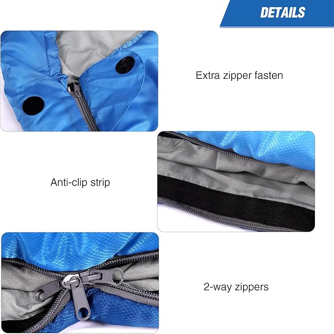 REDCAMP Kids Mummy Sleeping Bag for Camping, 3 Season Cold Weather Sleeping Bag Fit Boys,Girls & Teens, Blue/Rose Red