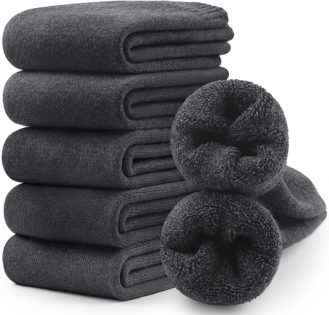 SIMIYA 5 Pairs Merino Wool Socks for Men, Thick Winter Wool Hiking Socks, Warm Breathable Crew Mens Socks
