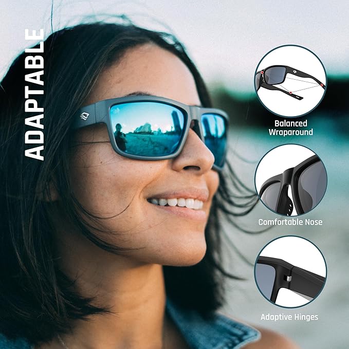 TOREGE Polarized Sports Sunglasses for Men and Women Cycling Running Golf Fishing Sunglasses TR26