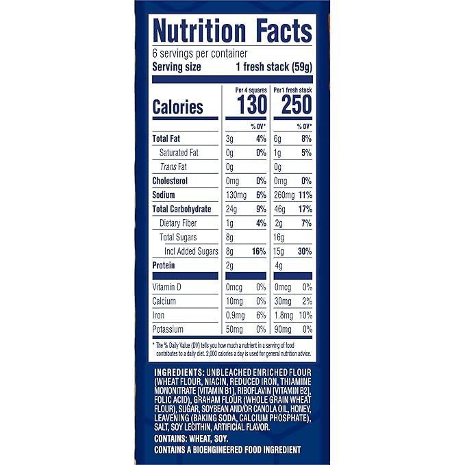 Honey Maid Fresh Stacks Graham Crackers, Bulk Travel Snacks, 6 Boxes (36 Multi Snack Packs)