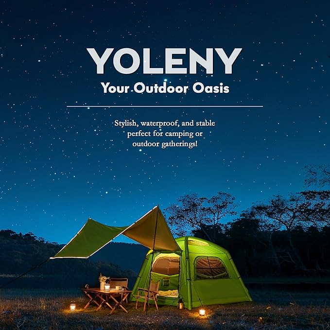 YOLENY Inflatable Camping Tent for 4-6 Person, Easy Setup Portable Water-Resistant Cabin Tent with Mesh Windows & Pumps