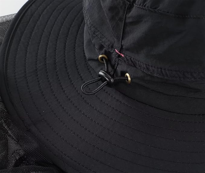 Connectyle Men's Mosquito Net Hat for Fishing Gardening Beekeeping Hiking Boonie Hat Outdoor UPF 50+ UV Sun Protection Hat