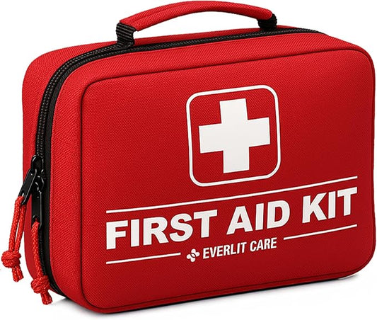 380 Pcs First Aid Kit for College Student, All-Purpose Medicine Kit for Cuts, Scrapes, Burns, Emergency Preparedness | for Home, Office, Car, Travel, Camping, Outdoor (Red)