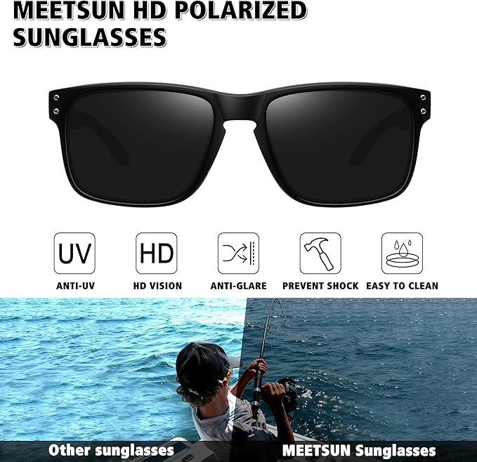 MEETSUN Polarized Sunglasses for Men Women Sports Driving Fishing Glasses UV400 Protection