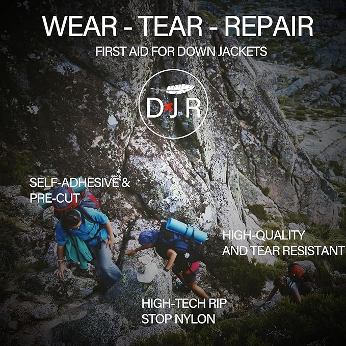 Self-Adhesive Waterproof Repair Patch Kit - 30-Second Fix for Down Jackets, Tents, Sleeping Bags, Backpacks, Outdoor and Camping Gear - Pre-Cut Nylon Ripstop Patches, Multiple Colors - Mid Green