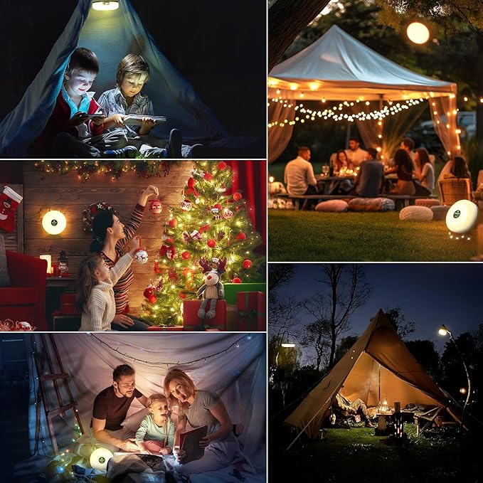 Allspark Camping String Lights, 4 in 1 Quick Storage 32.8FT Rechargeable Waterproof LED Tent Lights with 8 Lighting Modes,Magnetic Hanging Lamp for Hiking Patio Awning Garden Halloween Xmas Festival