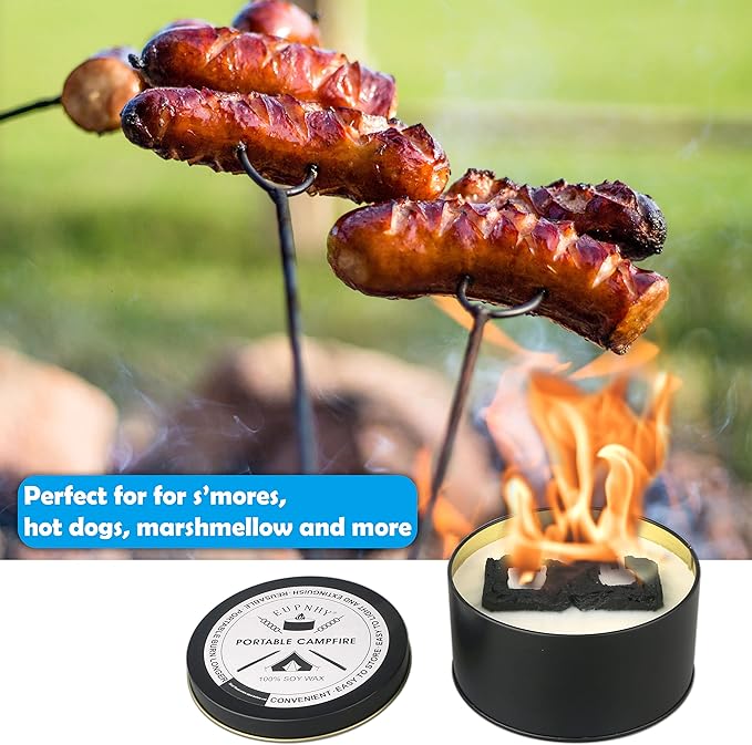 Portable Campfire | Portable Fire Pit | Smores Maker | Lightweight and Portable | 3-5 Hours of Burn Time | Convenient-No Wood-No Embers-No Hassle | Great Gifts for Picnics, Camping and More.
