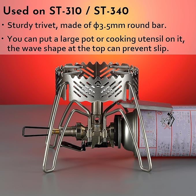 CAMPINGMOON Gas Stove Windshield Ring Stainless Steel for ST-340 Single Burner ST-132 (Silver)
