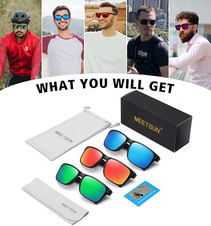 MEETSUN Polarized Sunglasses for Men Women Sports Driving Fishing Glasses UV400 Protection