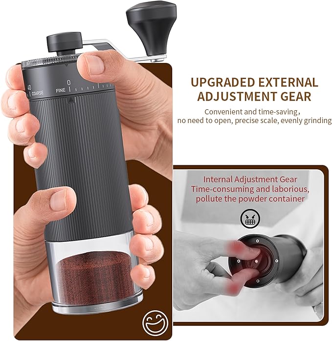 Portable Manual Coffee Grinder with 40 Adjustable Settings,Hand Coffee Bean Mill with 30g Capacity & Crank for Travel Camping Office Home(Ceramic)
