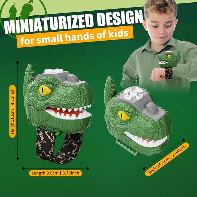 Dinosaur Walkie Talkies for Kids, Adjustable Volume, 500 Meters Range, Outdoor Adventure Toys for Boys & Girls 3-12 Years Old
