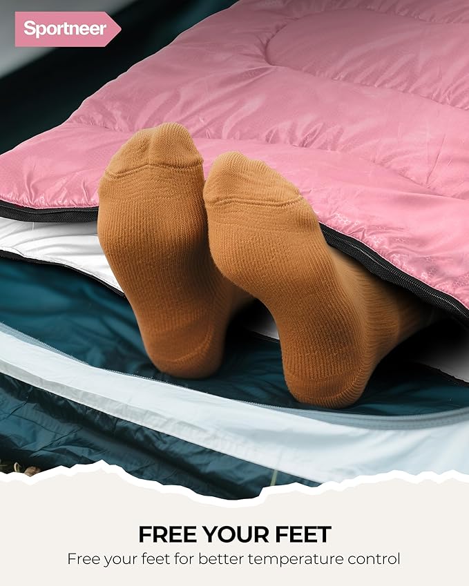 Sportneer Sleeping Bags for Adults, Warm & Cold Weather Sleeping Bag for Adults Kids Boys Girls - Lightweight Compact Camping Gear Equipment, Traveling, Backpacking, Hiking