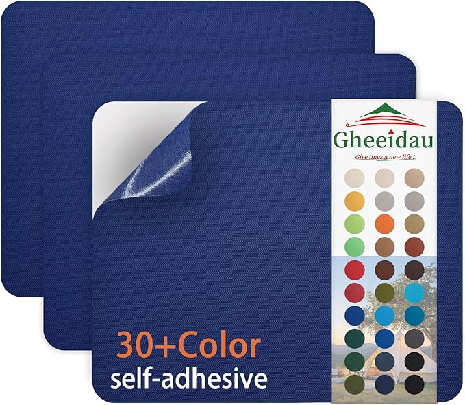 Canvas Repair Patch 9×11 Inch 3Pcs Waterproof Self-Adhesive Fabric Repair Patch for Tents,Boat Cover,Pop Up Canopy,Patio,Bags,Car Seats,Sofas,Furniture Cover(Dark Blue)