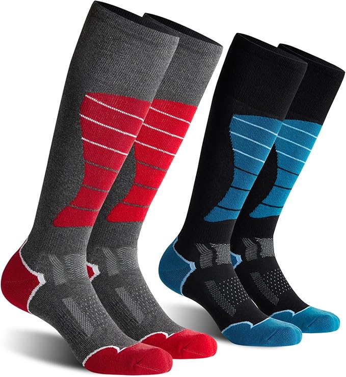 CS CELERSPORT 2/3/4 Pack Ski Socks for Men and Women Skiing, Snowboarding, Winter Performance Socks