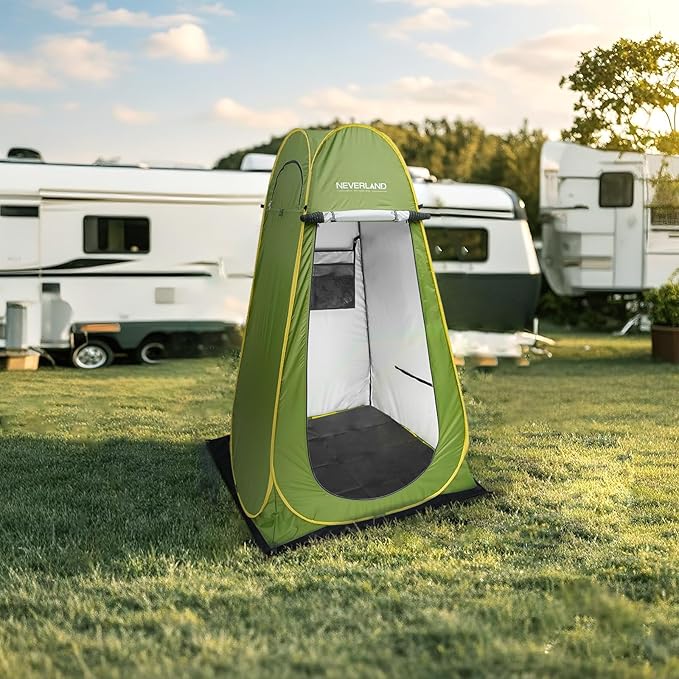 NEVERLAND Pop up Privacy Shower Tent - Portable Changing Shower Tent, Dressing Room, Bathroom, Outdoor Rain Shelter for Camping, Hiking, Beach (Green)