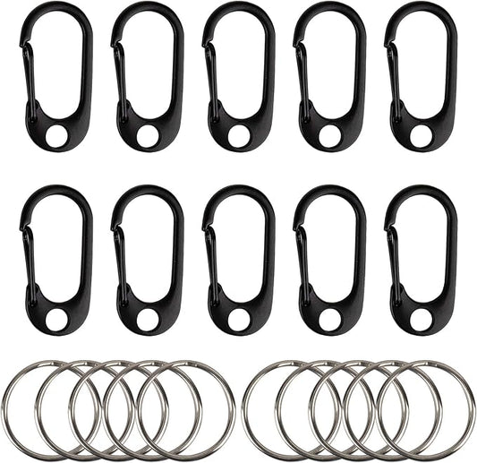 SWATOM Small Mini Carabiner Clip Tiny Spring Snap Hook Keychains Micro Carabiners for Paracord EDC Alloy Key Rings Outdoor Hiking Fishing Camping Backpack Accessories