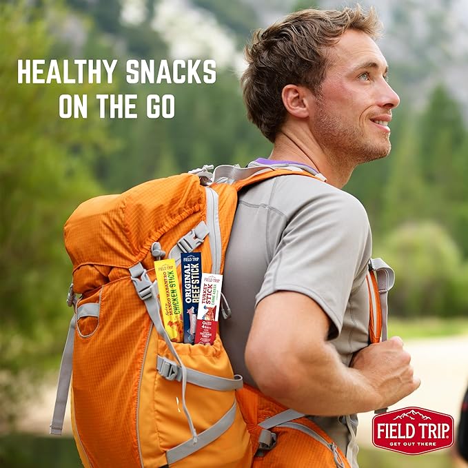 Field Trip Spicy Mango Habanero Chicken Jerky Sticks - Hormone Free, Zero Sugar, Keto, Paleo, Gluten Free, and Allergy Friendly Snack - 50 Calorie, High Protein Snacks - 1oz, 10 Pack