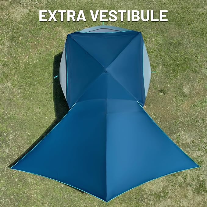 TIMBER RIDGE 4/6/8 Person Instant Pop Up Cabin Tent, Easy 60 Second Setup, Weather Resistant Camping Family Hub Tent with Rain Fly and Carry Bag for Outdoor Camping