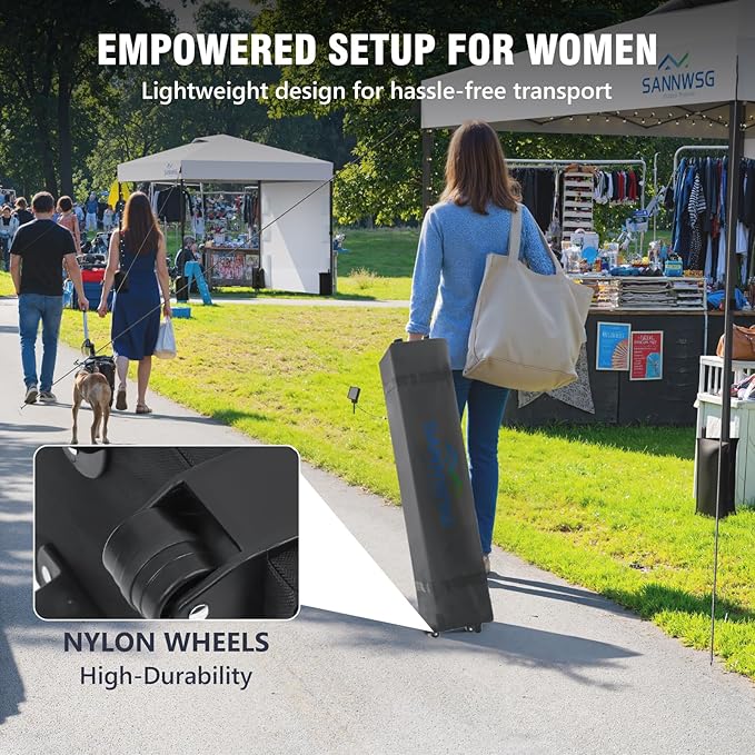8X8 Pop Up Canopy Tent,Removable Pockets Sidewall for Extra Storage,Easy Up Canopy,Heavy Duty One Person Set Up Event Tent,White