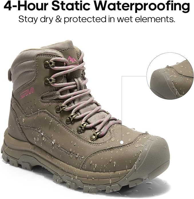 NORTIV 8 Women's Hiking Boots Waterproof Trekking Camping Trail Backpacking Boots for Outdoor