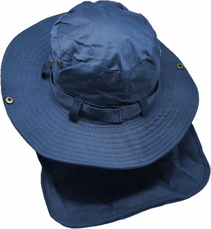 Glory Max Bucket Boonie Hat with Neck Flap Cover Sun Safari Wide Brim Fishing Garden Hiking Cap