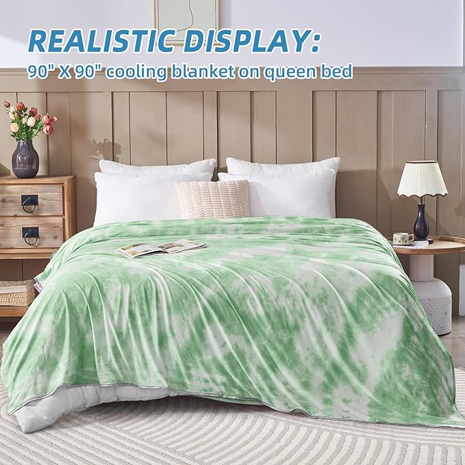 inhand Cooling Blanket Queen Size (90"x90"), Cooling Blankets for Hot Sleepers, Absorbs Heat to Keep Adults Cool for Summer Nights Sweats, Thin Cold Lightweight Blanket for Couch Bed, All Season Use