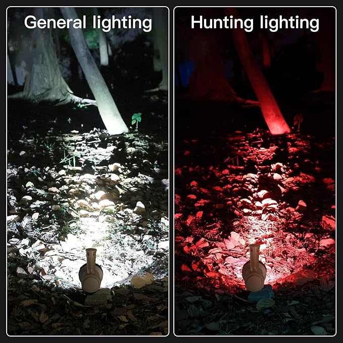 YIERBLUE Rechargeable Spotlight 1000,000 Lumen LED, IP67 Waterproof Handheld Flashlight, 3 Adaptable Settings Spot Light with Red Filter