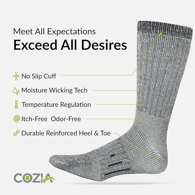 Merino Wool Socks Casual Warm Socks for Winter Cozy Boot Socks for Men & Women