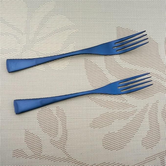 6-Piece Flatware Set,Extra Thick Heavy Duty - 18/10 Stainless Steel Cutlery Sets,High Matte Blue Finish Silverware Flatware Sets Service for 1, Use for Home,Kitchen Utensil Set