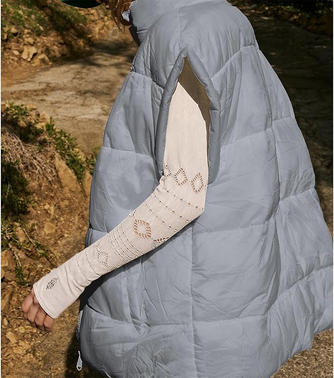 Ainangua Women's Puffer Vest Stand Collar Zipper Sleeveless Jackets Winter Lightweight Vests Warm Padded Jacket Coat