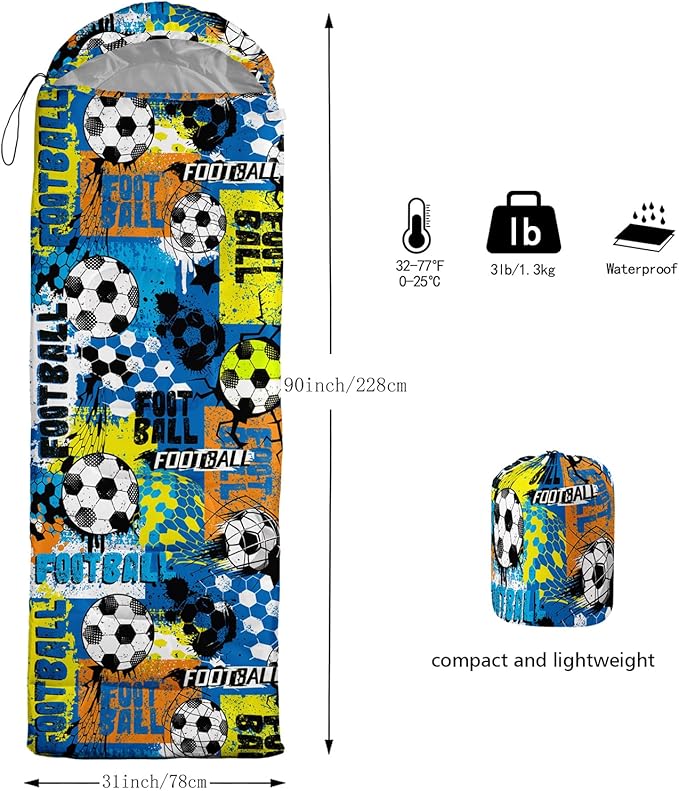 Print sleeping bag,sleeping bags,Outdoor Camping Sleeping Bag,Suitable For Children Boys And Girls Portable,Waterproof,Compact And Lightweight,Great For Outdoor Camping,Backpacking And Hiking