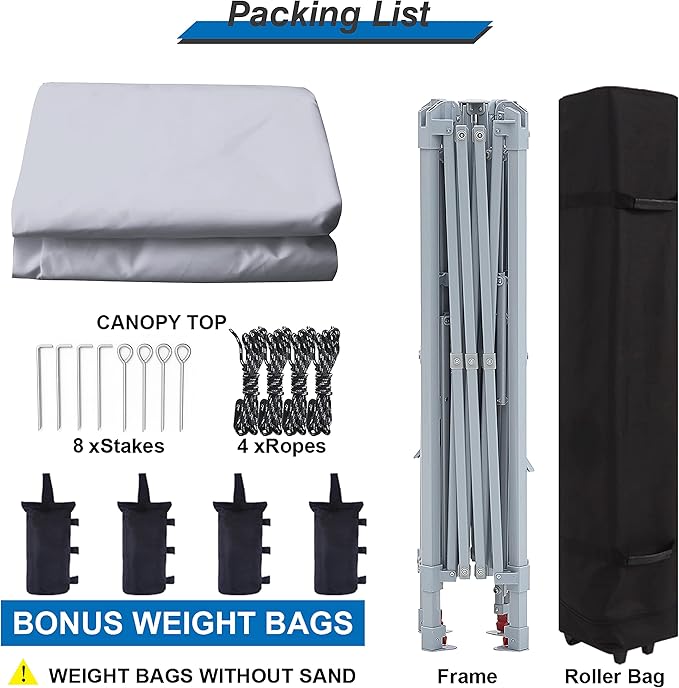 MASTERCANOPY 13x13 Pop-Up Canopy Tent Instant Shelter Outdoor Canopy with Wheeled Bag (White)