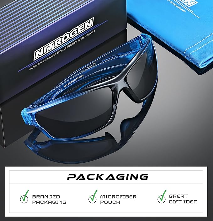 Nitrogen Polarized Wrap Around Sport Sunglasses for Men Women UV400 Driving Fishing Running Sun Glasses