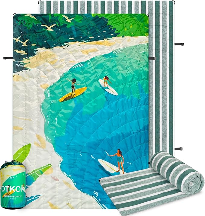 Hooded Outdoor Blanket, Camping Blanket Windproof Windproof Portable Warm for Stadium,Sports,Picnic,Car,Pets,56x75in