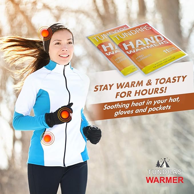 Hot Hand Warmers 11 Hours Long Lasting - 40 Count - Natural Odorless Safe Single Use Air Activated Heat Packs for Hands, Toes and Body - Up to 11 Hours of Heat - TSA Approved
