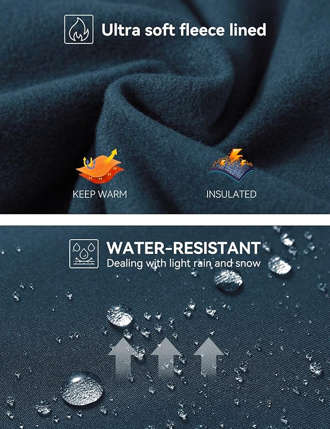 baleaf Women's Fleece Lined Leggings Water Resistant Thermal Winter Warm Tights High Waisted with Pockets Running Gear