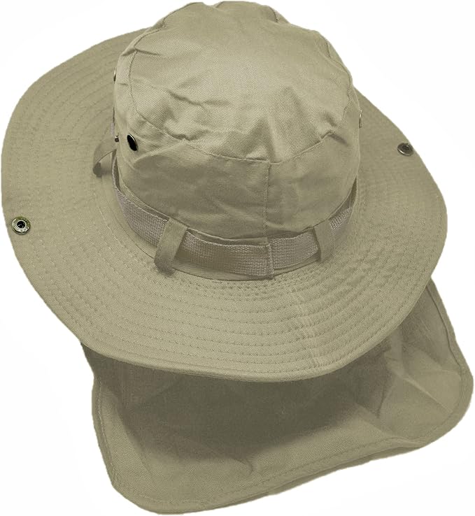 Glory Max Bucket Boonie Hat with Neck Flap Cover Sun Safari Wide Brim Fishing Garden Hiking Cap